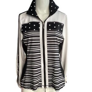 Bylyse medium black and white athletic top jacket. 0645